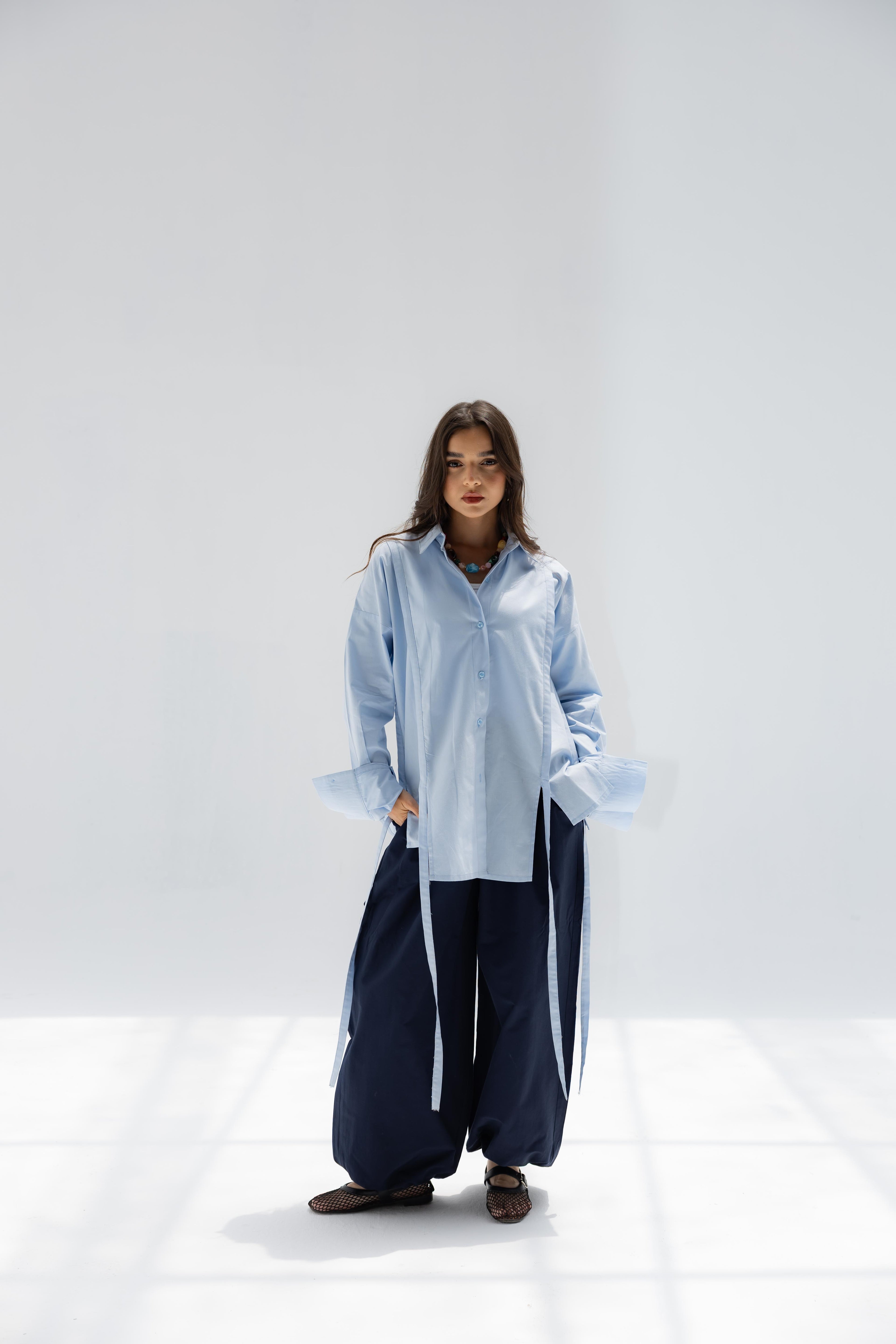 Blue Falling Lines Shirt