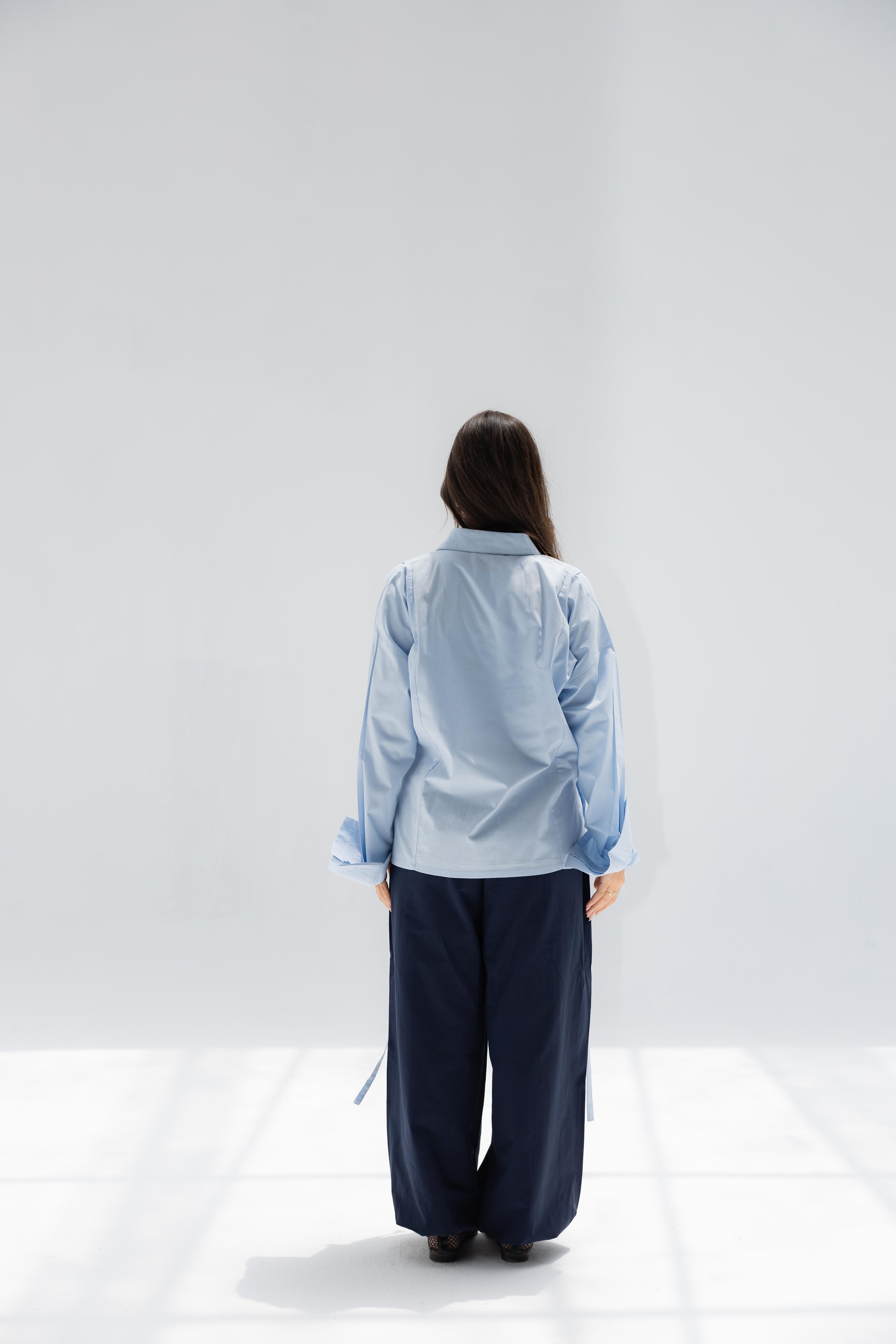 Blue Falling Lines Shirt