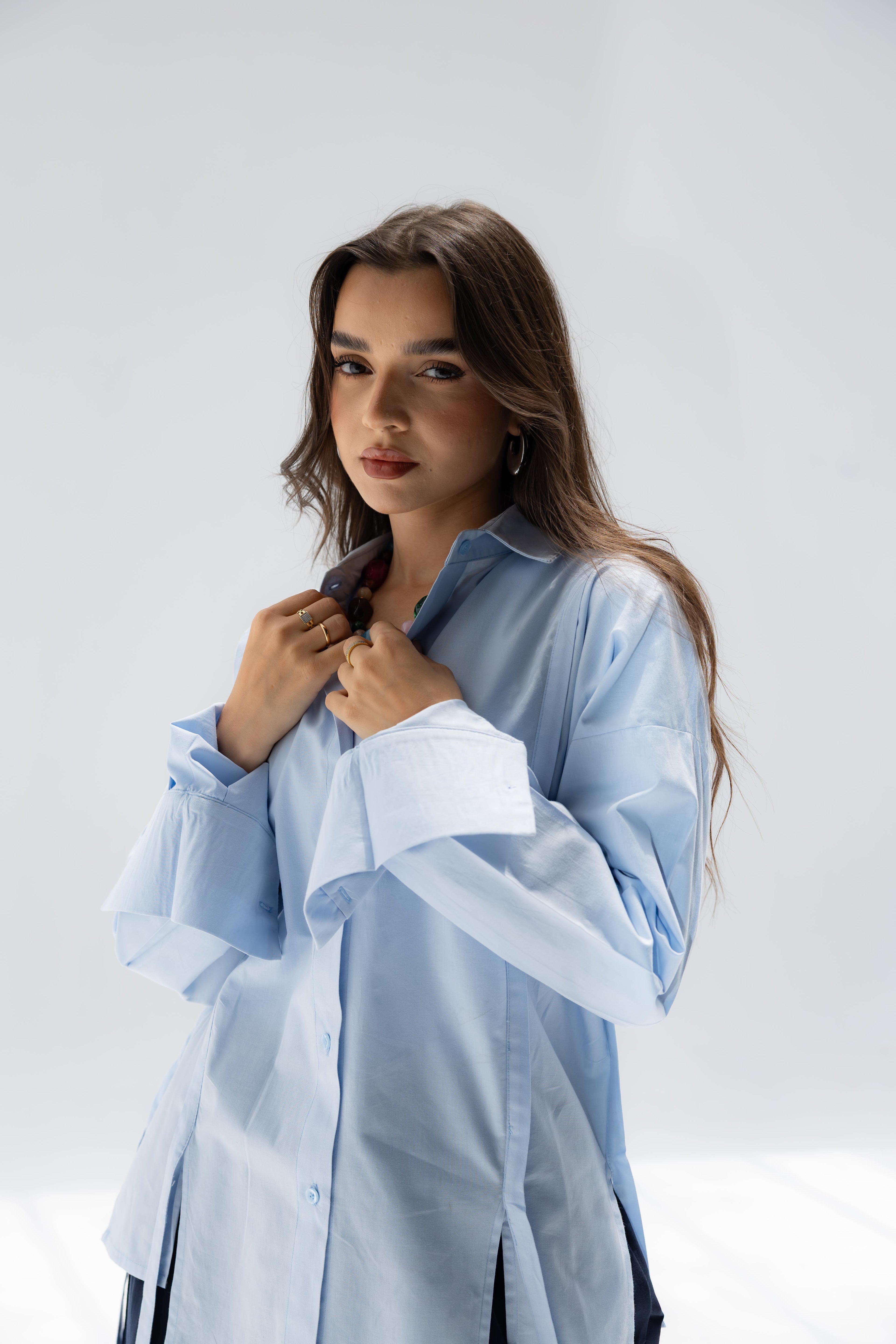 Blue Falling Lines Shirt