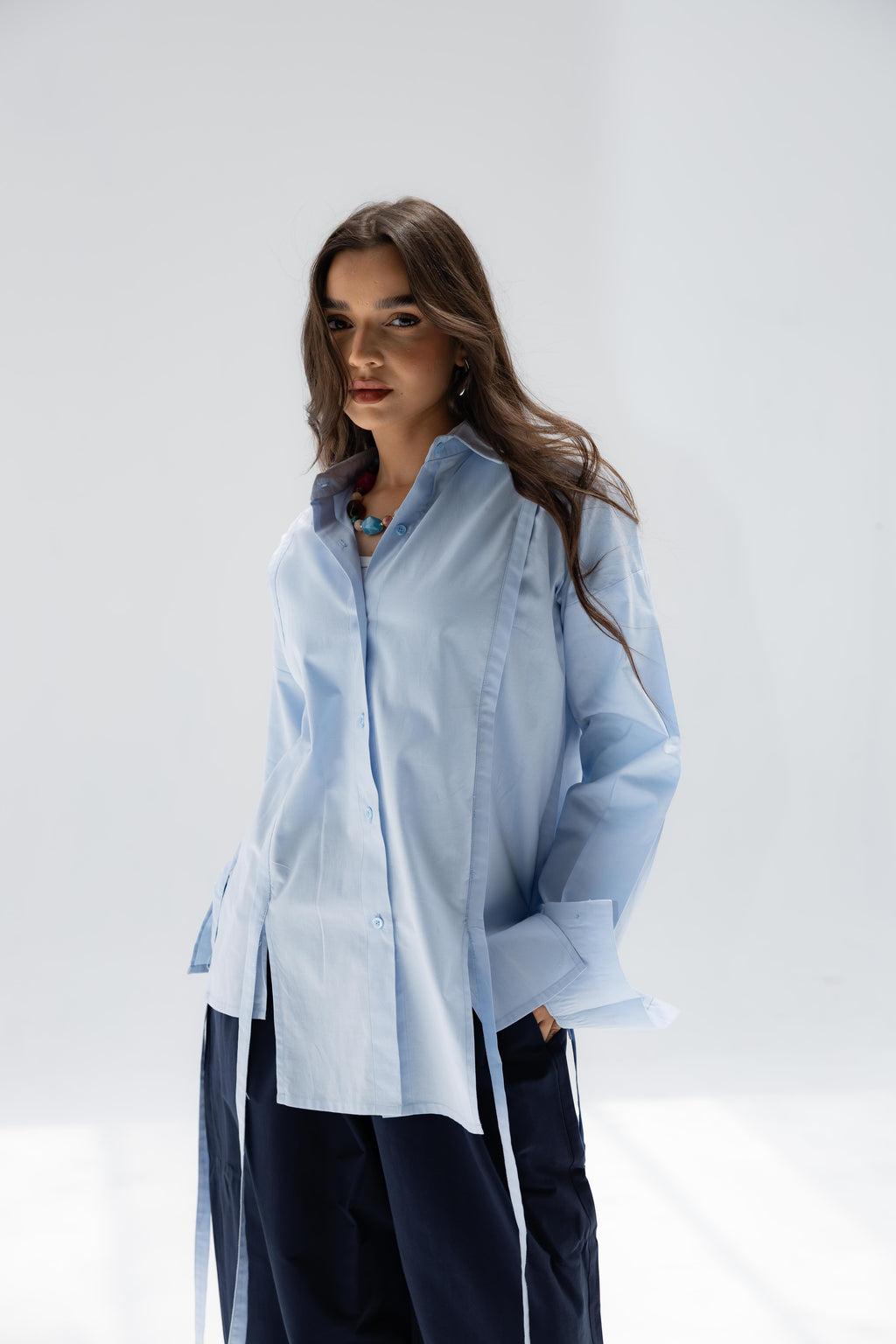 Blue Falling Lines Shirt