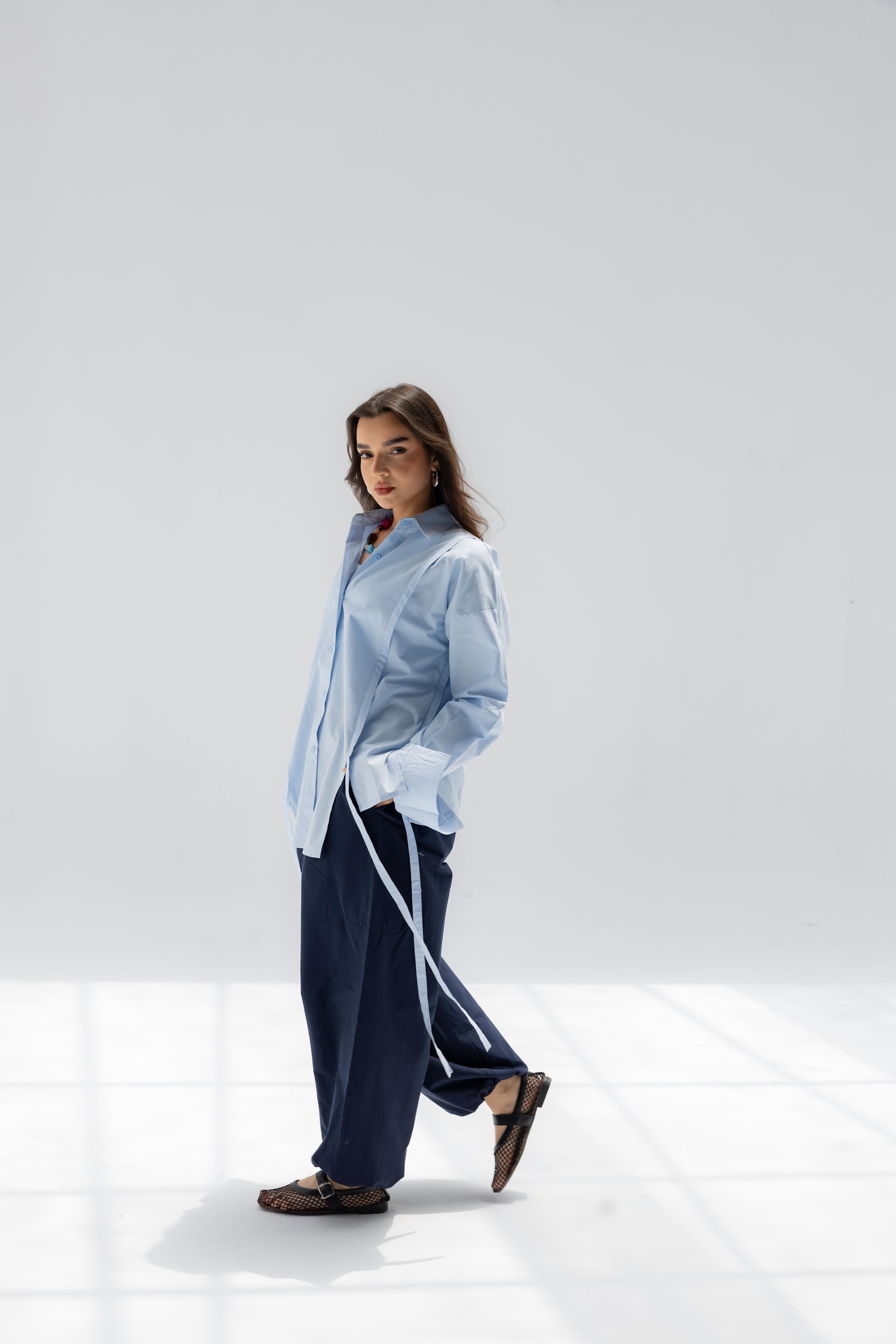 Blue Falling Lines Shirt