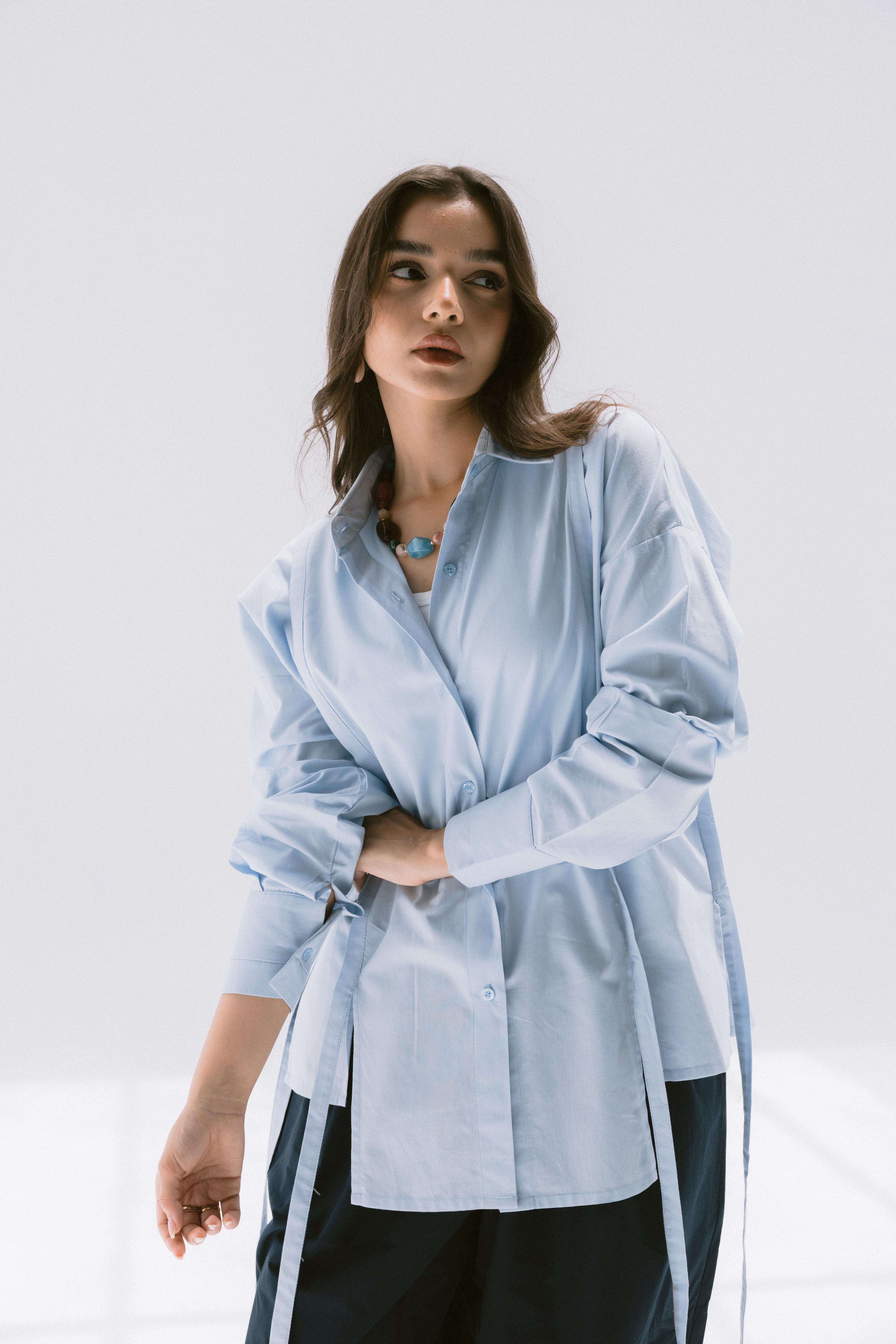 Blue Falling Lines Shirt