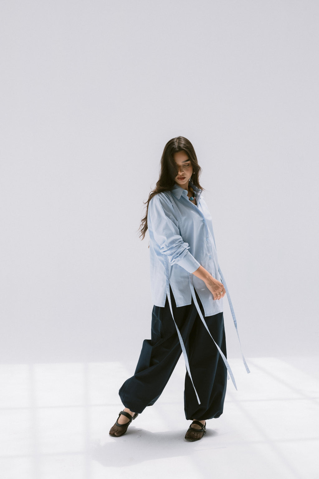 Blue Falling Lines Shirt