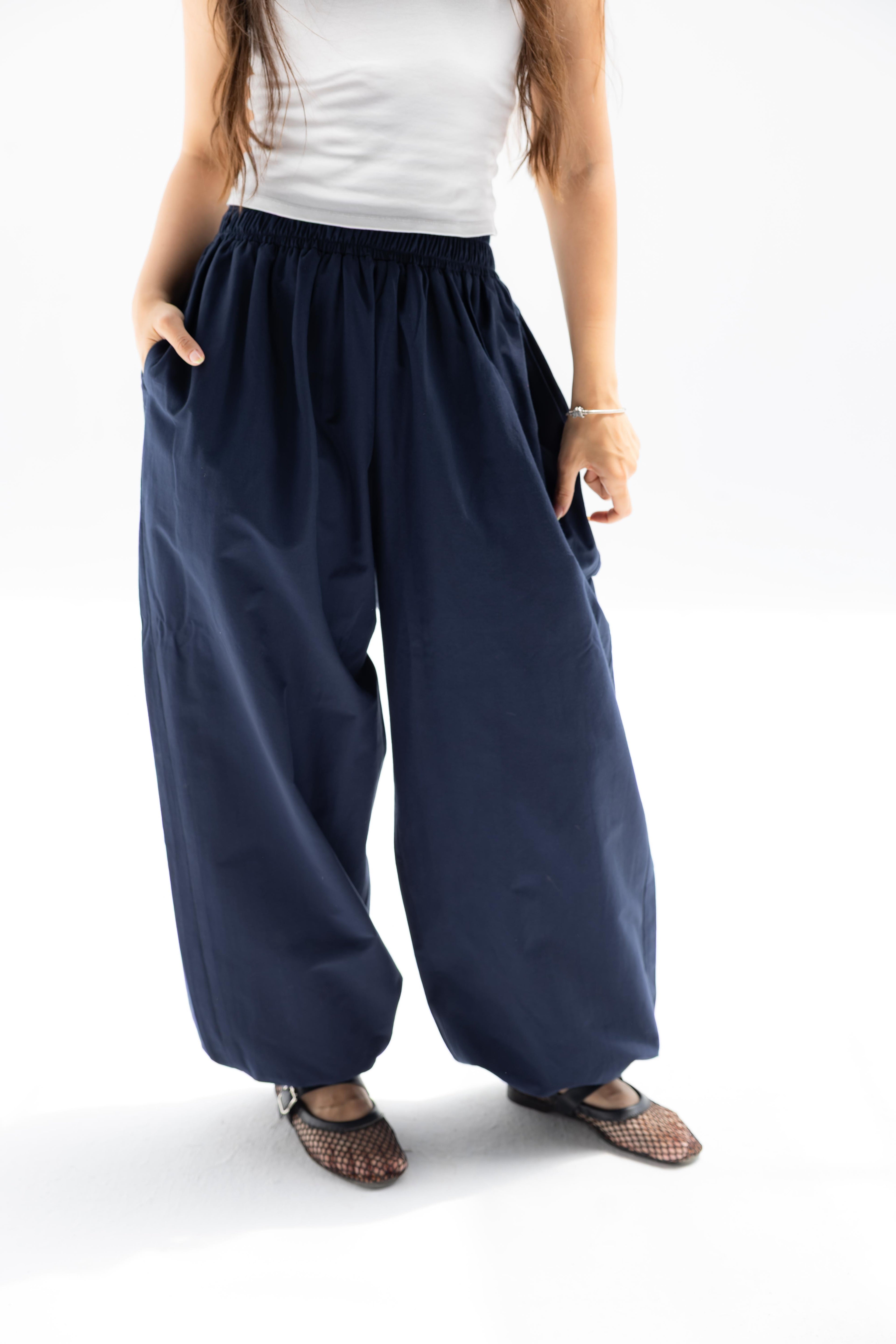 Navy Blue Ballon Pants