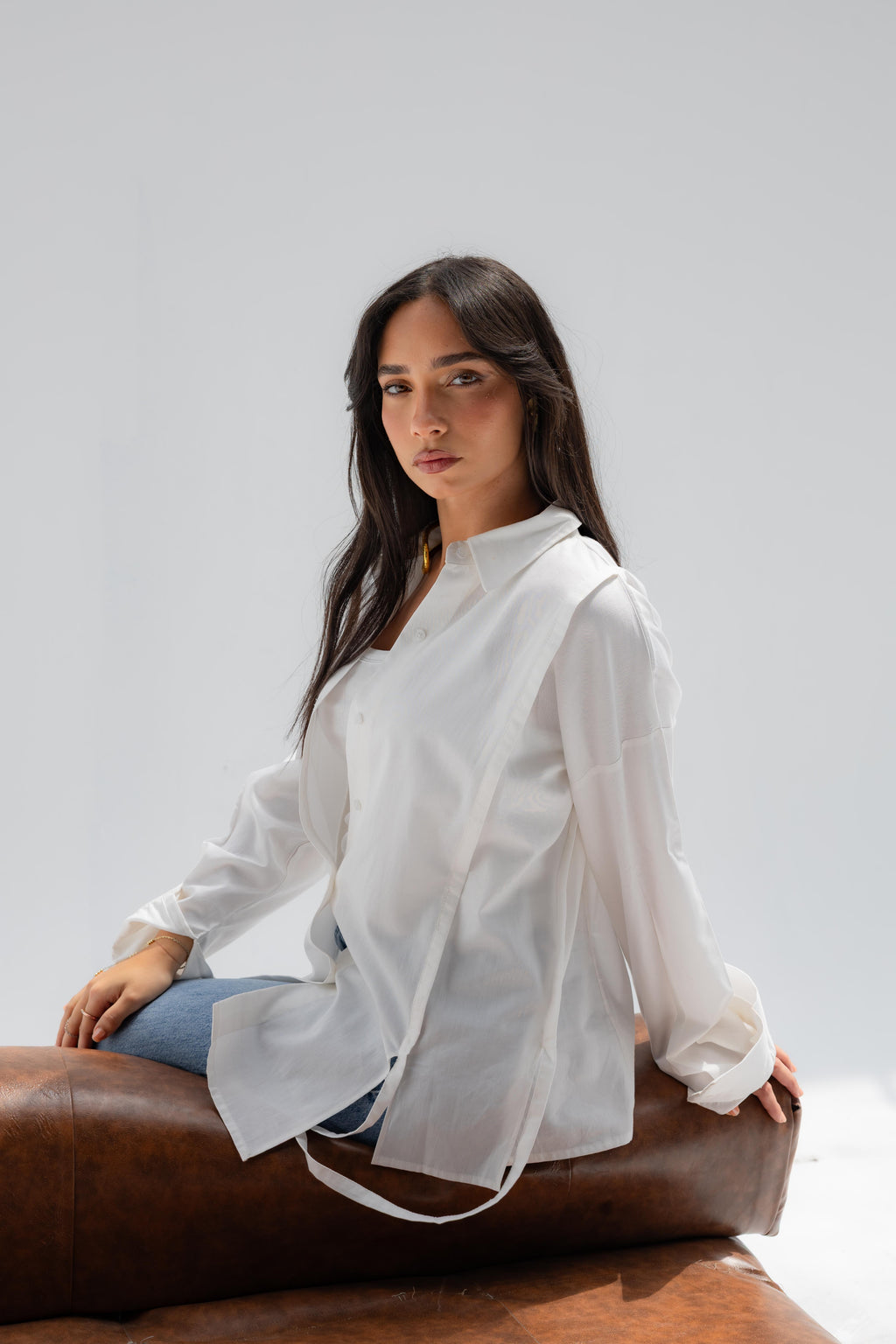 White Falling Lines Shirt
