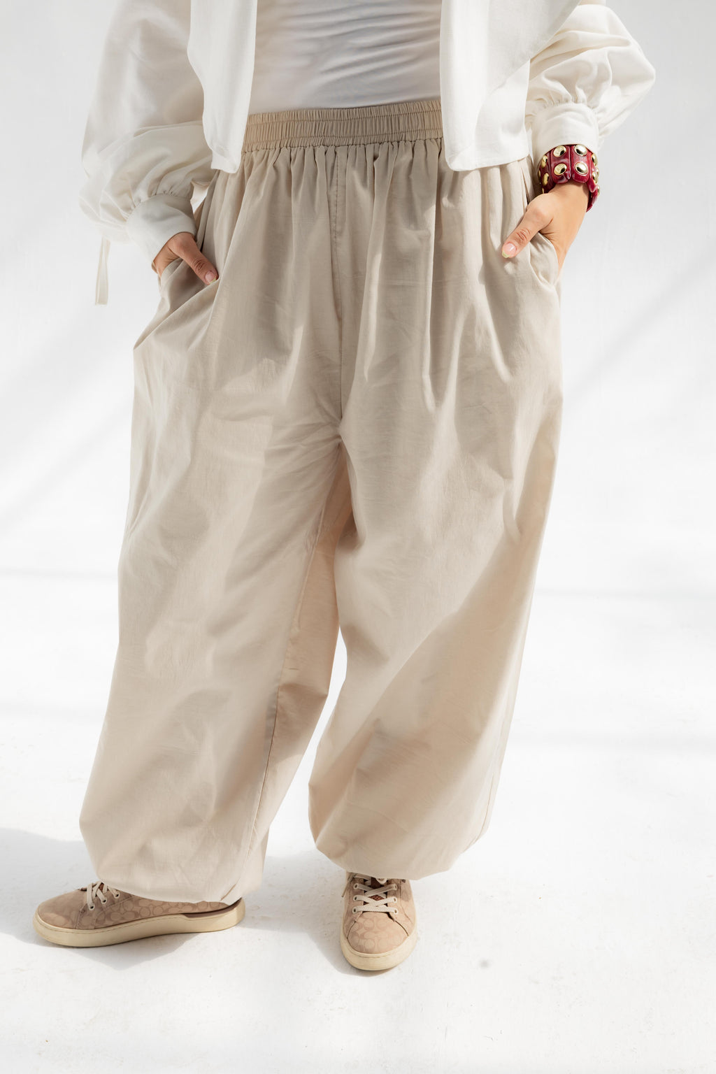 Beige Ballon Pants